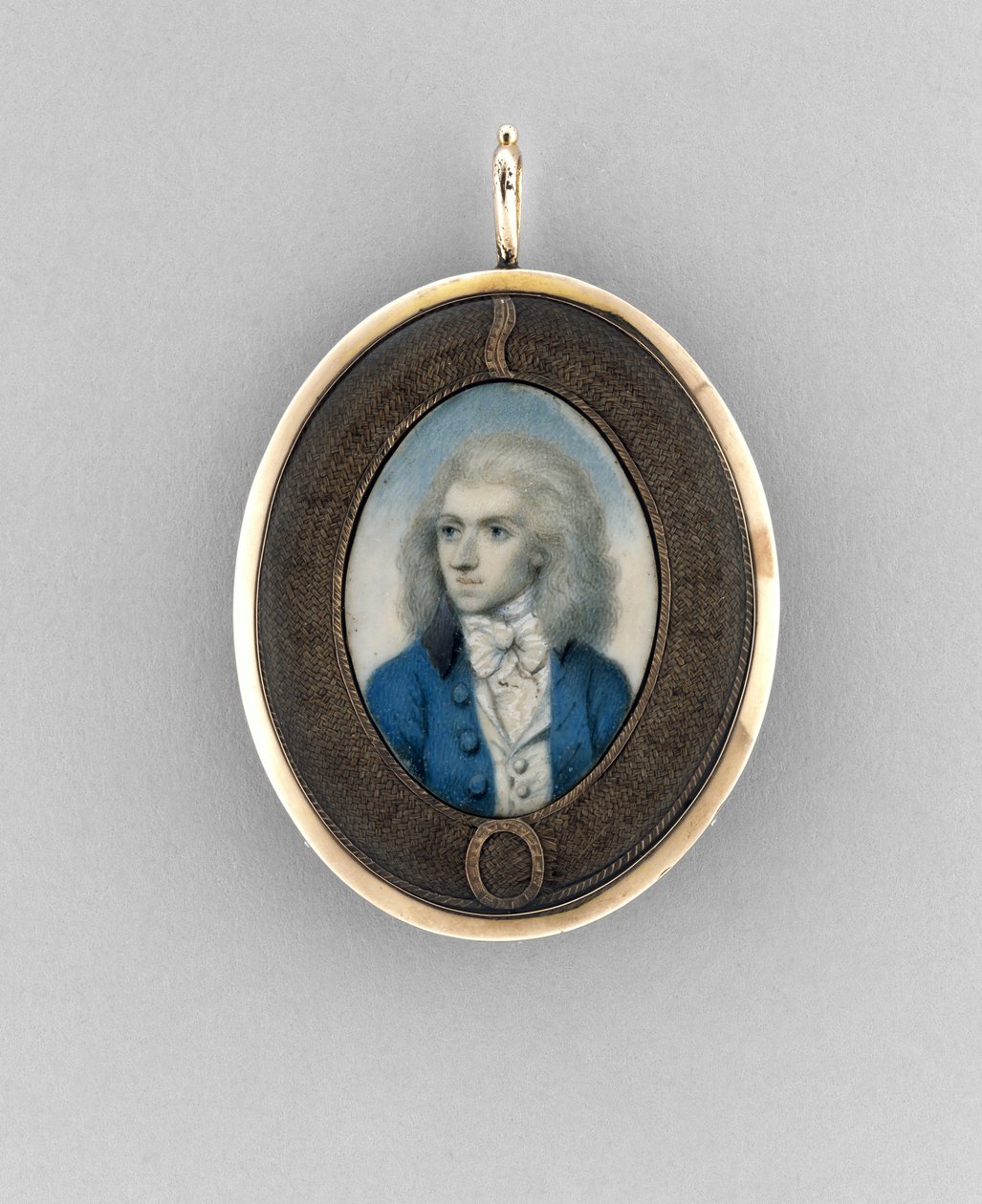 Portrait of a Man, ca. 1790 (akvarell på elfenben, forgylt, hår og glass) av Unknown artist