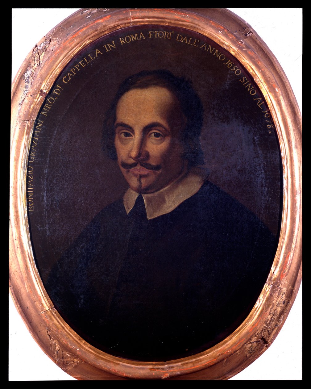 Portrett av den italienske komponisten Bonifazio Graziani (1604 / 1605-1664) Anonymt maleri. 18. århundre. Bologna, Civic museum Bibliografisk museum av Unknown artist