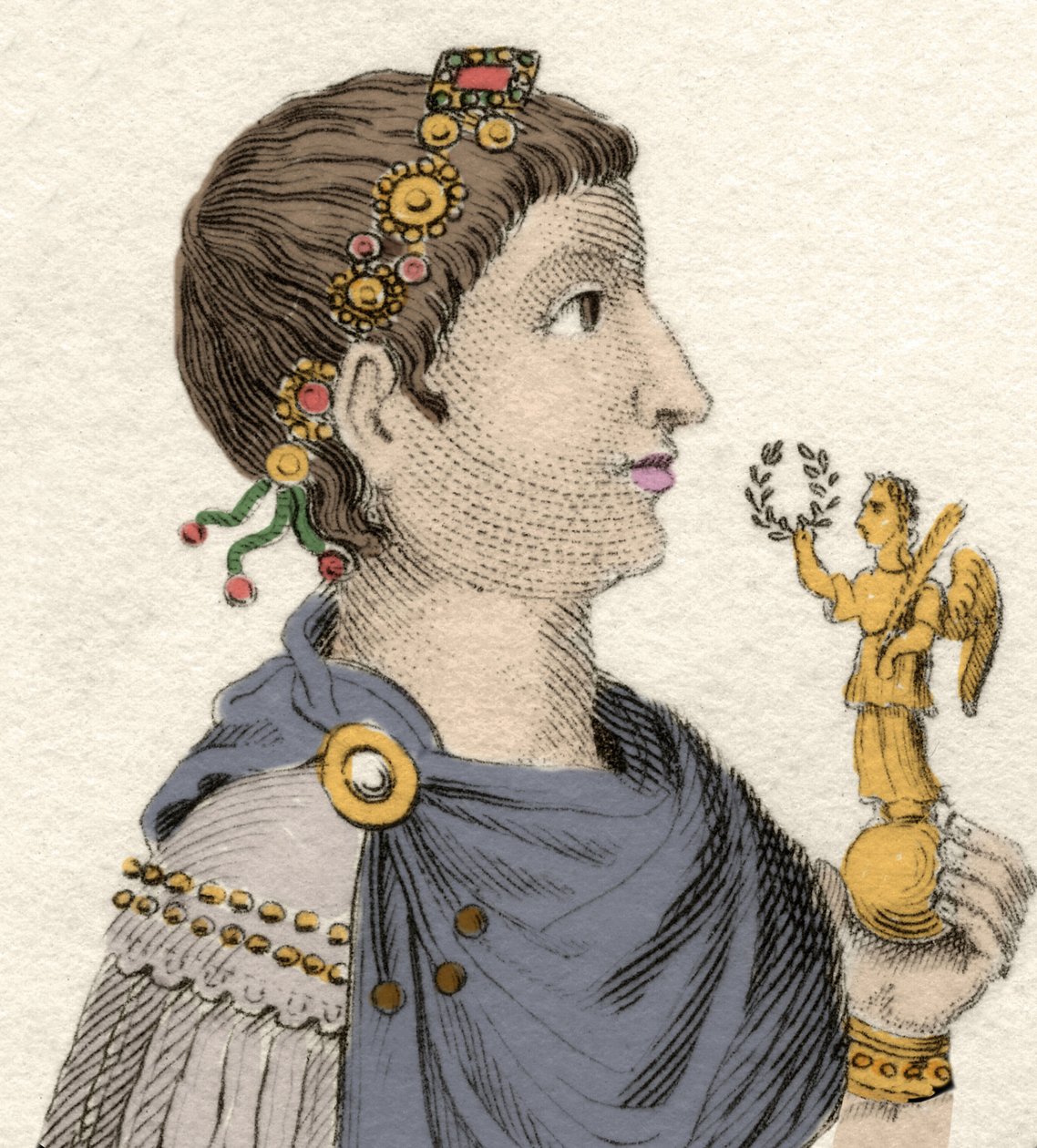 Portrett av den østromerske keiseren Flavius Arcadius (377-408) av Unknown artist