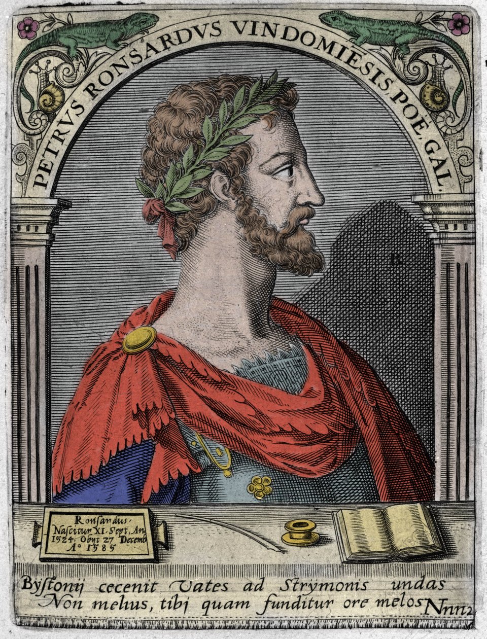 Portrett av den franske poeten Pierre de Ronsard (1524-1585). av Unknown artist