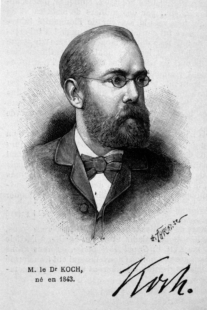 Portrett av den tyske legen Robert Koch (1843-1910). av Unknown artist