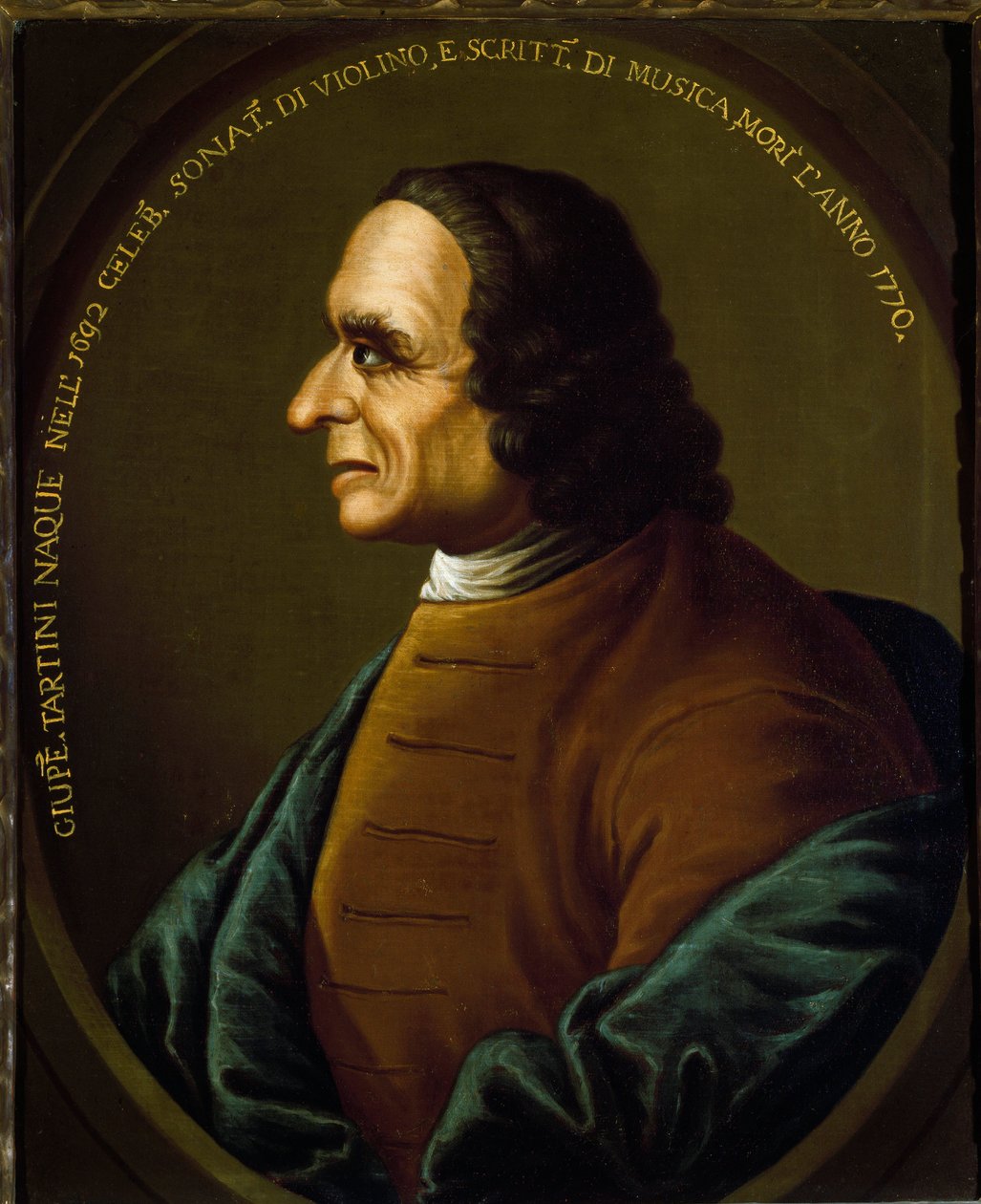 Portrett av den italienske komponisten og fiolinisten Giuseppe Tartini (1692-1770) Anonymt maleri fra 1700-tallet. Bologna Civico Museo Bibliografico Musicale - Portrett av den italienske komponisten og fiolinisten Giuseppe Tartini (1692-1770). Anonym mali av Unknown artist