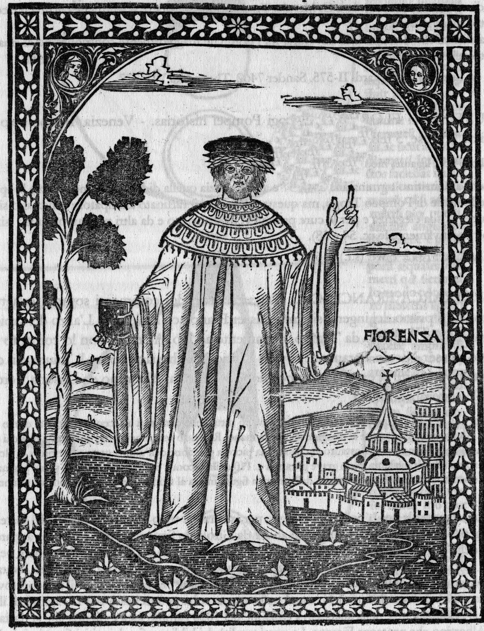 Portrait of the Italian poet Francesco Petrarca (Petrarque av Unknown artist