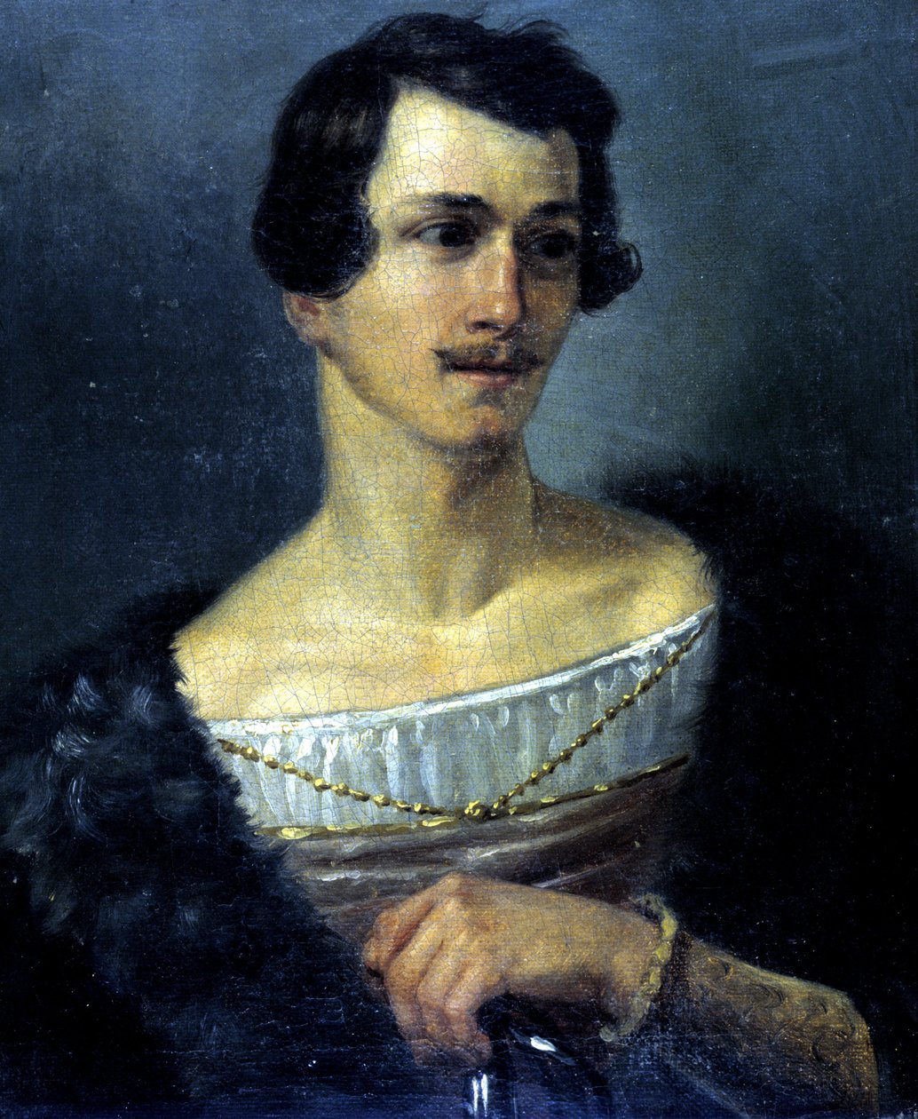 Portrett av den italienske tenoren Domenico Donzelli (1790 - 1873) i "La Norma" "av Vincenzo Bellini (1801 - 1835). Anonymt maleri, Museo della Scala, Milano. av Unknown artist