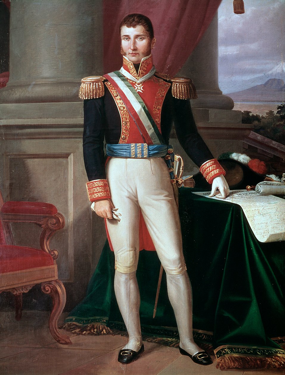 Portrett av den meksikanske keiseren Agustin Iturbide (1783-1824) Anonymt maleri, ca. 1821 National Historical Museum, Chateau de Chapultepec Mexico av Unknown artist