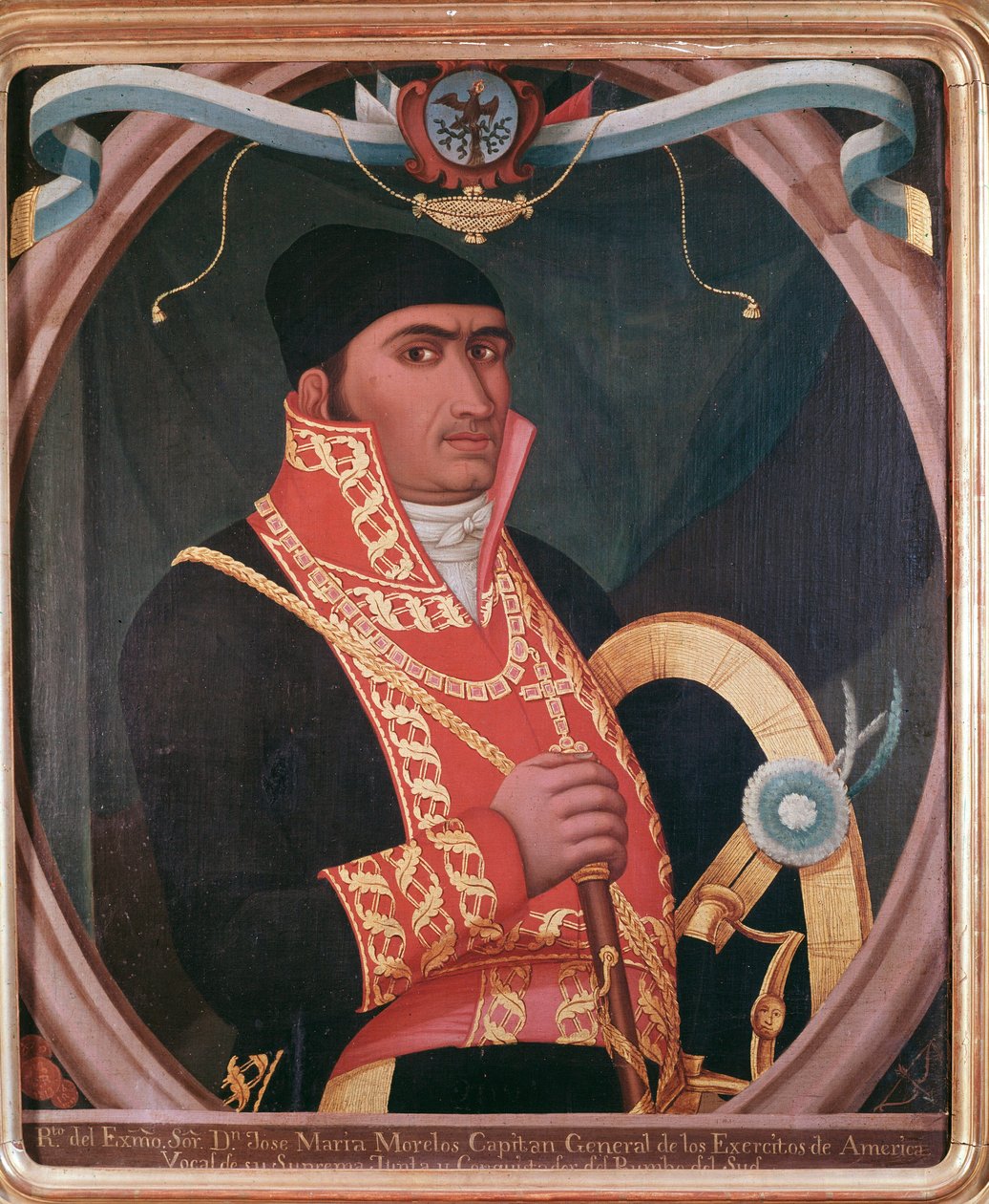 Portrett av den meksikanske patrioten Maria Morelos (1765-1815) Anonymt maleri - Mexico by fra 1800-tallet, National Historical Museum, Chateau de Chapultepec av Unknown artist