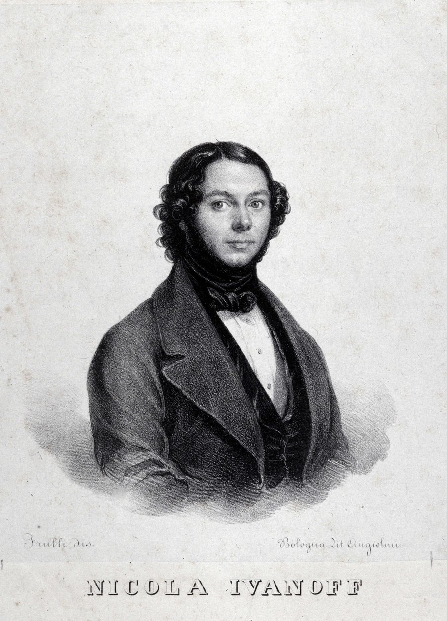 Portrett av den russiske sangeren Nicola Ivanoff (Nikolaj Kuzmiv Ivanov 1810-1880). av Unknown artist