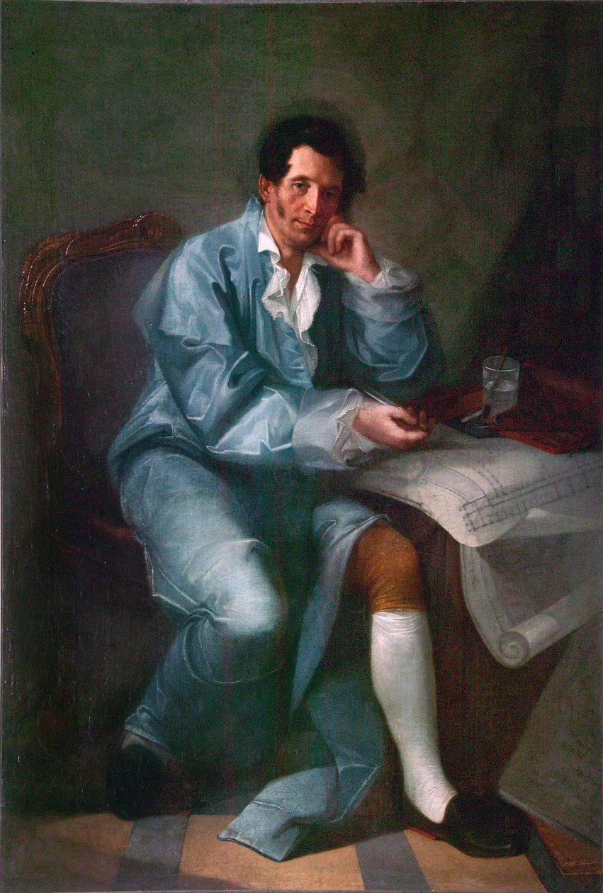 Portrett av arkitekten Jean-Baptiste (Jean Baptiste) Vallin de la Mothe (1729-1800) peinture anonyme - Museum of Fine Arts Academy, St. Petersburg av Unknown artist