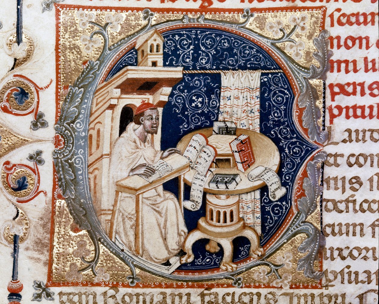 Portrett av kopistmunken Ugo de Florence (miniatyr, ca. 1320) av Unknown artist