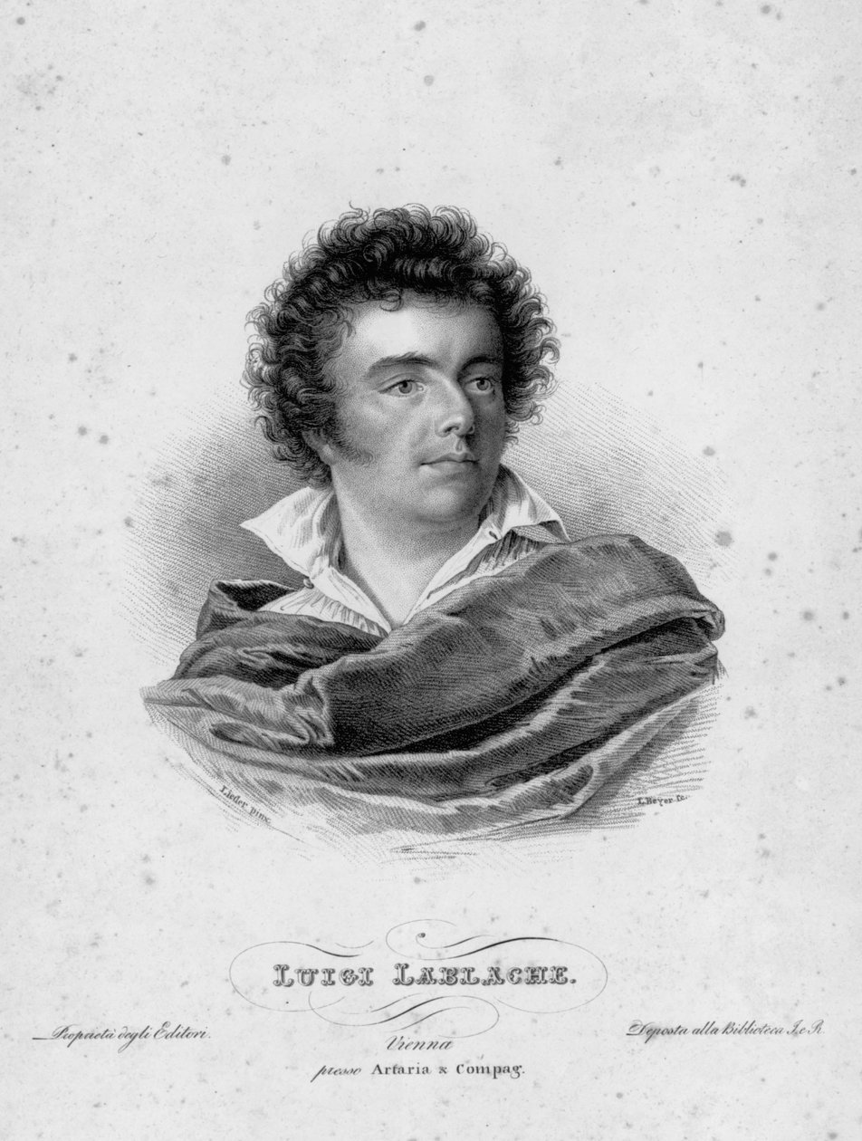 Portrett av den franske operasangeren Luigi Lablache (1794-1858) Gravering fra 1800-tallet av Unknown artist