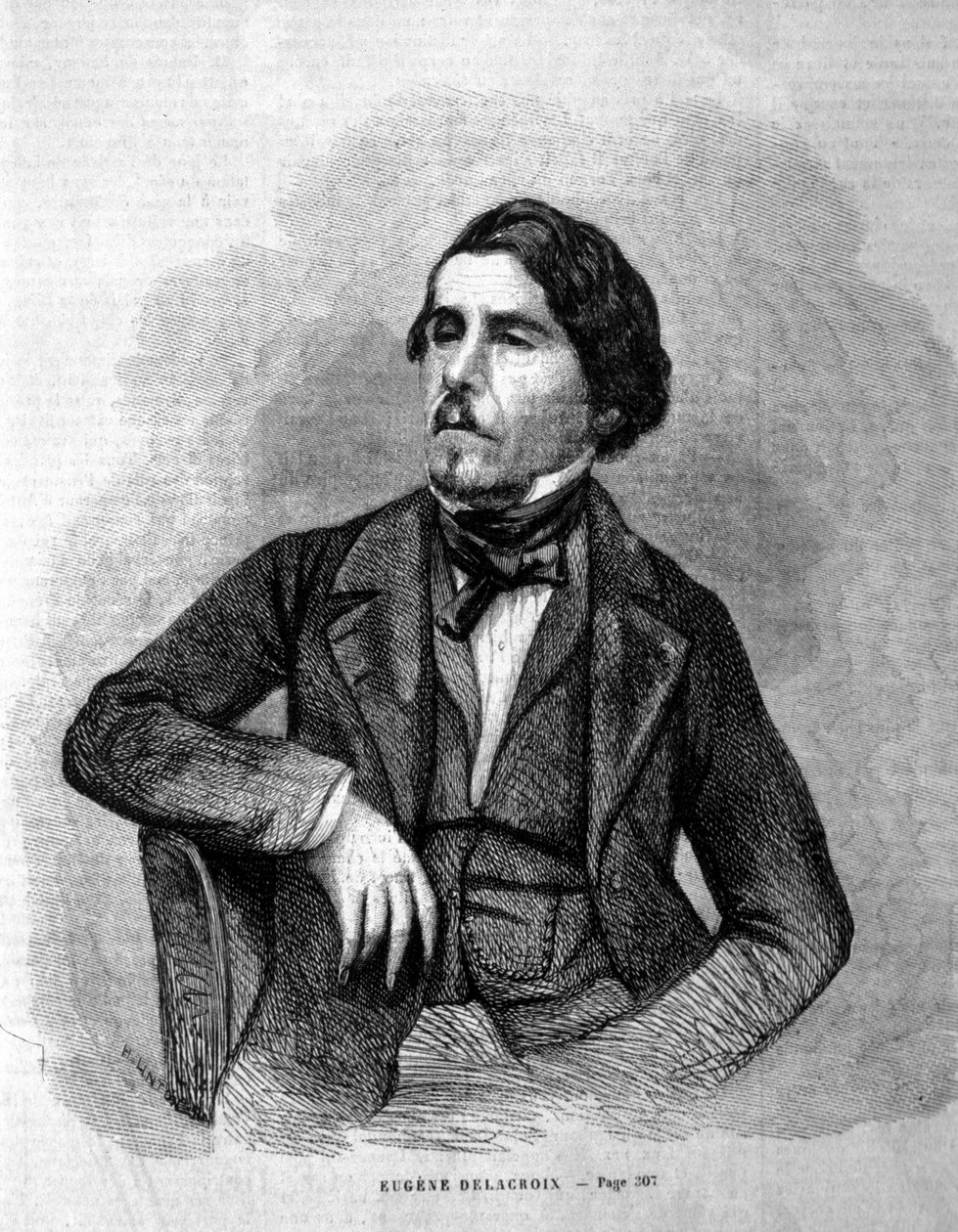 Portrett av maleren Eugène Delacroix (1798 - 1863). av Unknown artist
