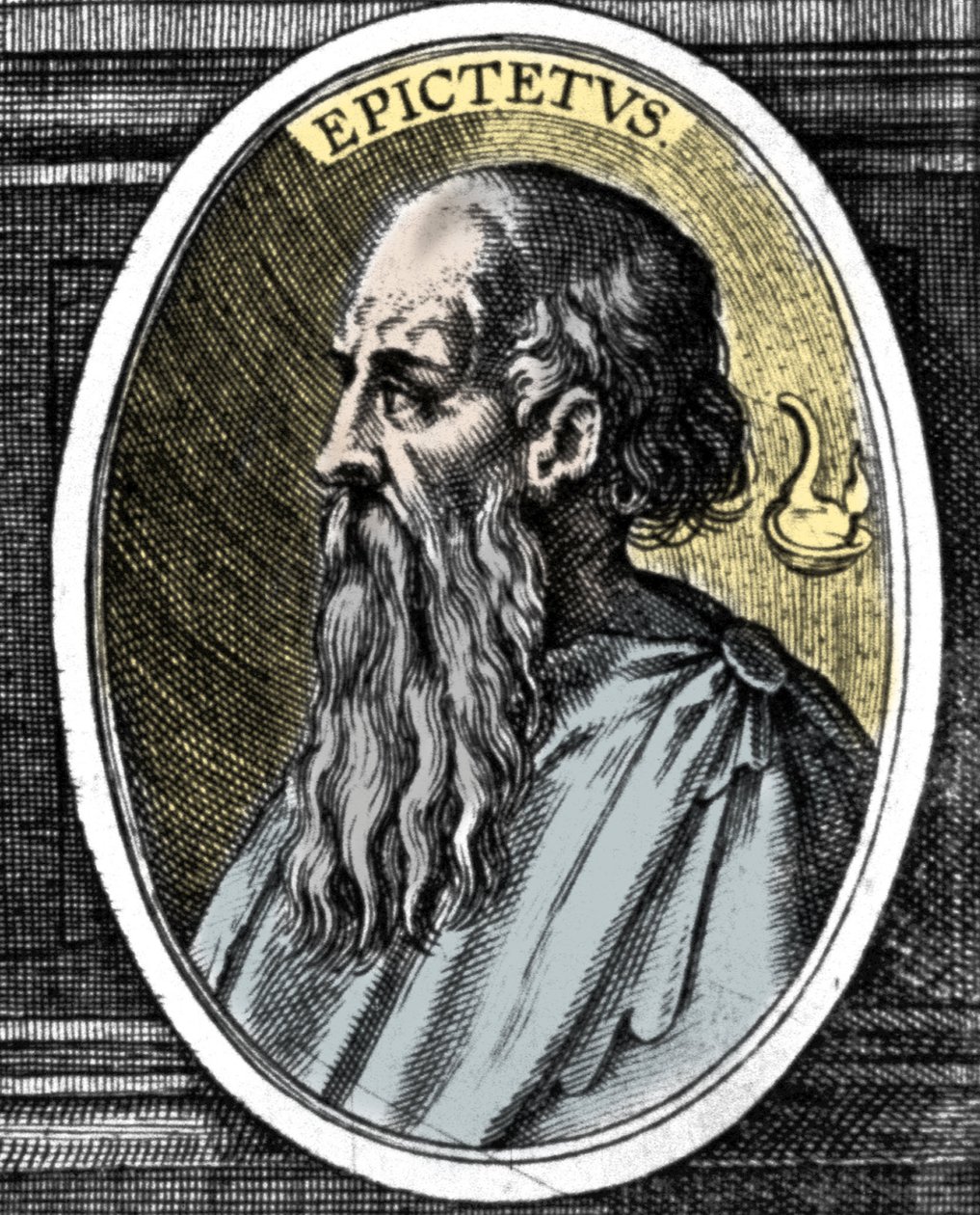 Portrett av filosofen Epictete (Epictetus eller Epiktetos) (rundt 50 - 125/130) av stoikerskolen. av Unknown artist