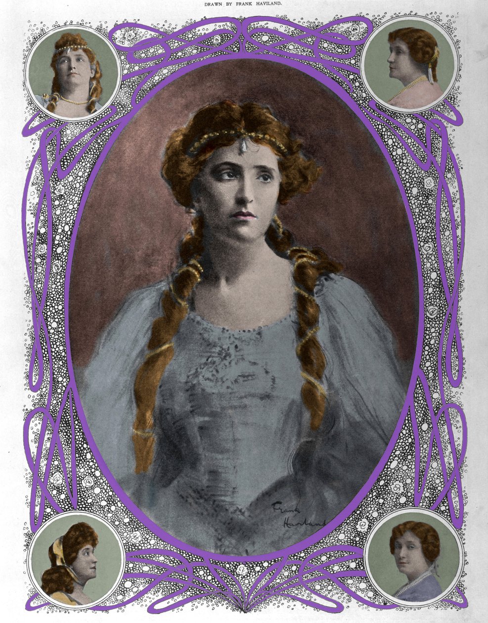 Portrett av sangeren Nellie (Nelly) Melba (1861-1931) Sent på 1800-tallet av Unknown artist