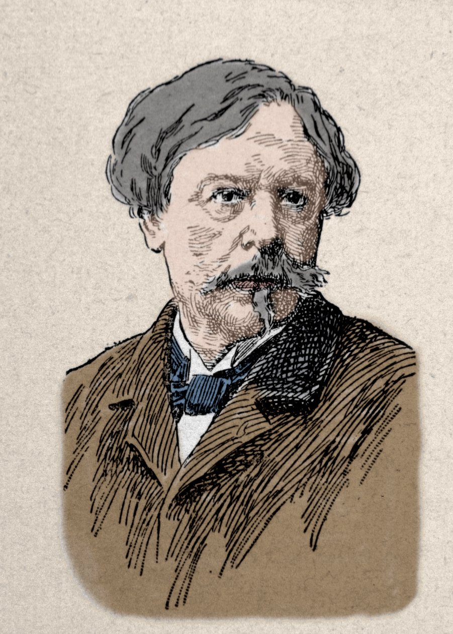 Portrett av forfatteren Edmond de Goncourt (1822-1896) 1800-tallet av Unknown artist
