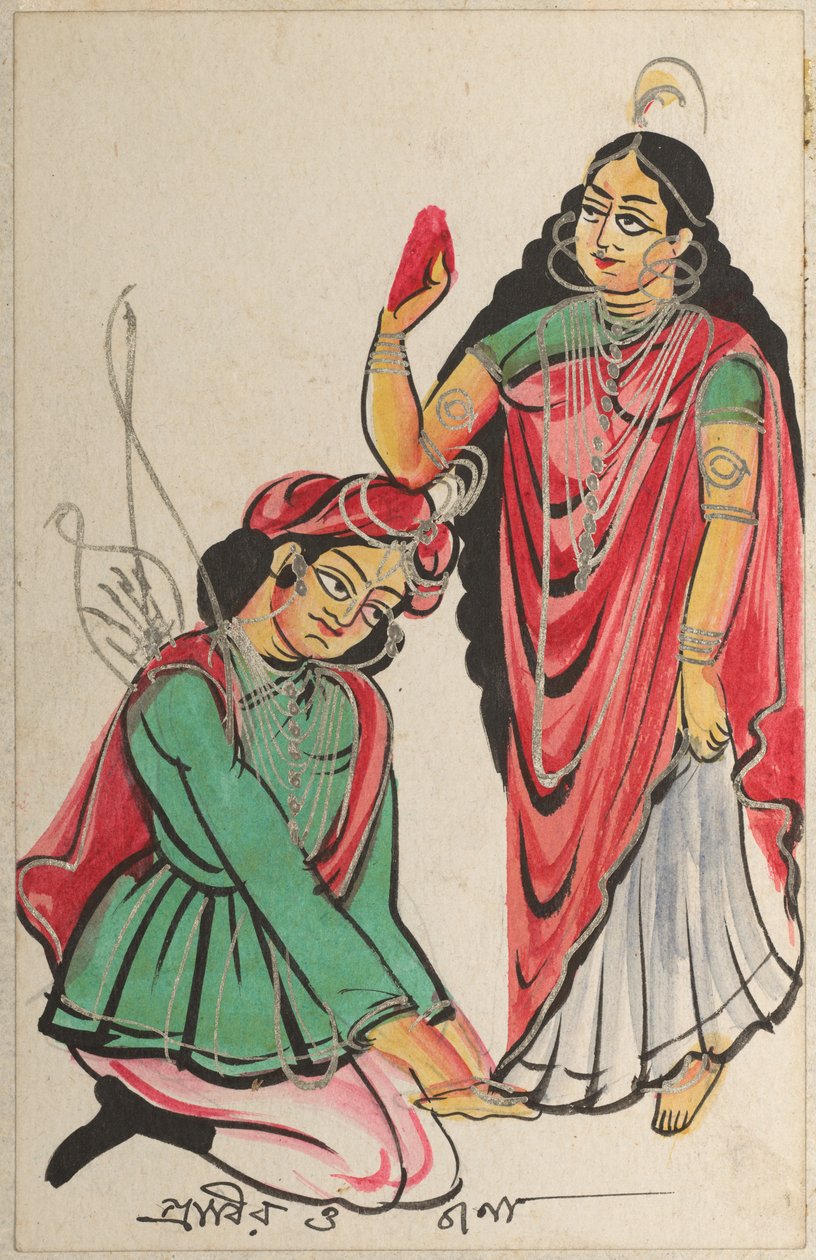 Pravira kneler ved føttene til Jana av Unknown artist
