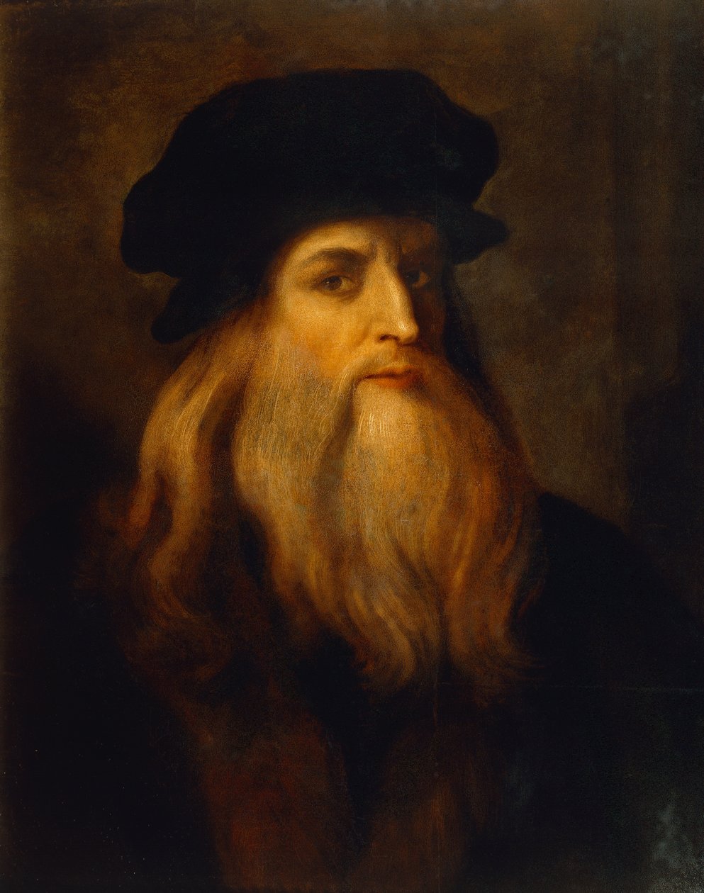 Antatt selvportrett av Leonardo da Vinci (1452-1519), en ukjent kunstner av Unknown artist