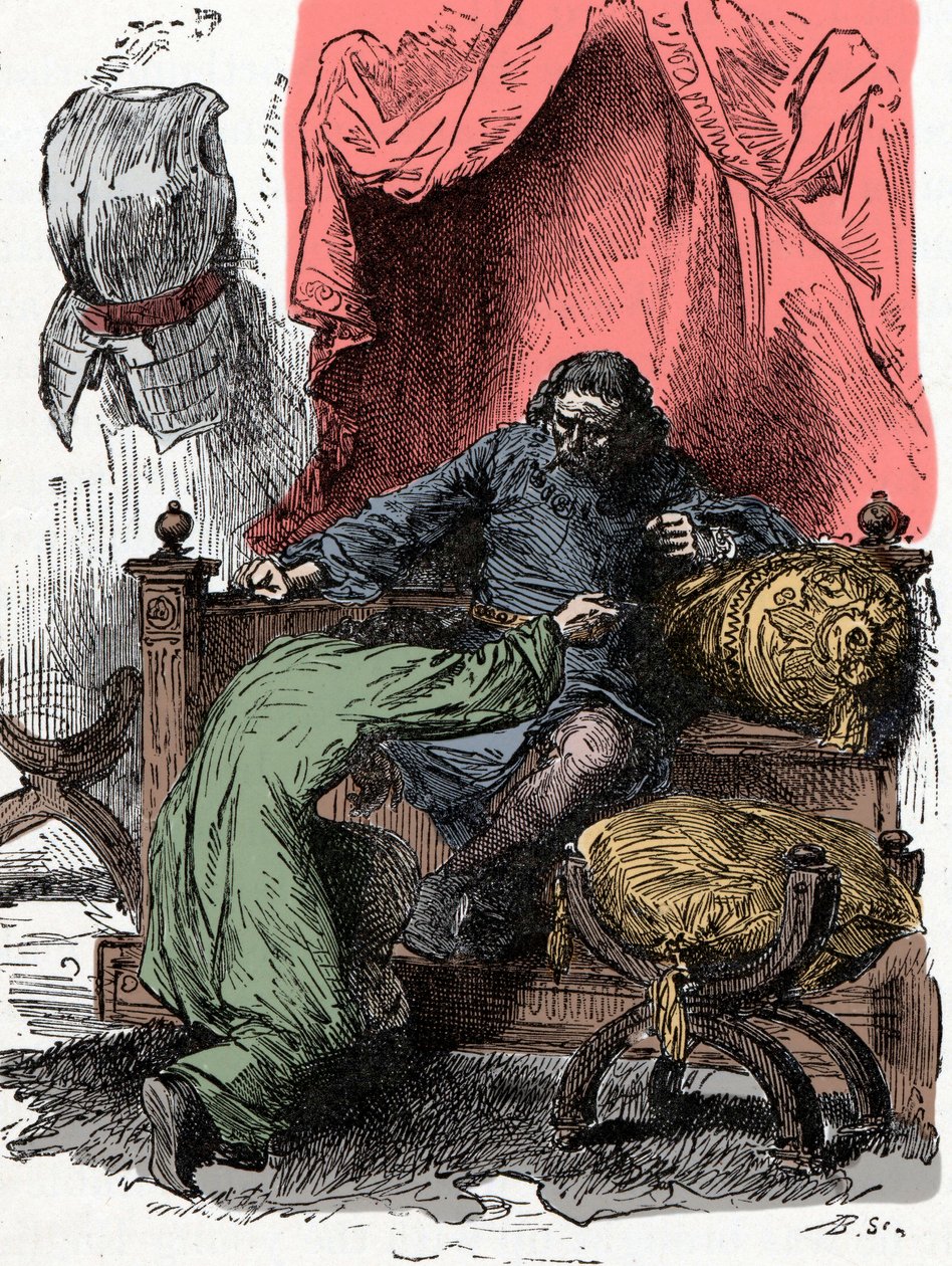 Prins Henry ofrer livet når faren tviler på hans lojalitet når han returnerer kronen - Prins Henry (også kjent som Bollingbroke, Henry IV av England av Unknown artist