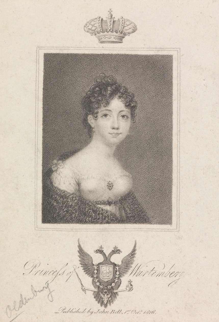 Prinsesse av Würtemberg av Unknown artist