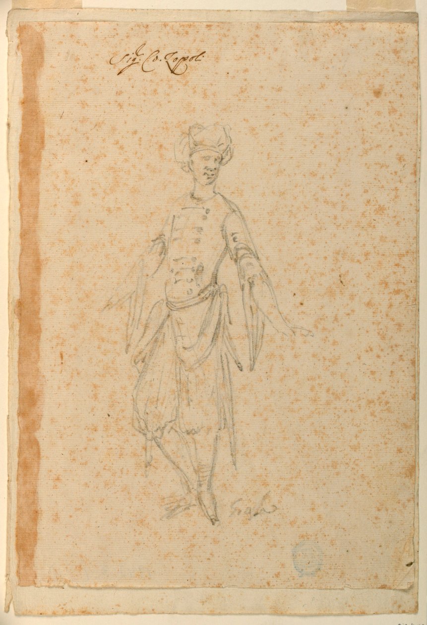 Prosjekt for et ballettkostyme til en orientalsk narr av Unknown artist