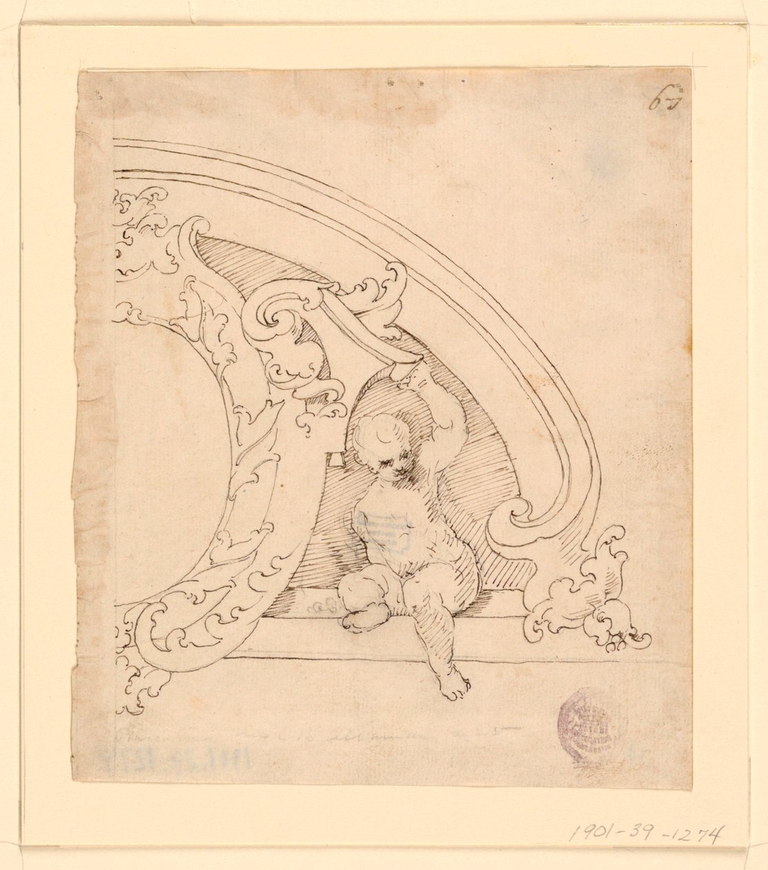 Prosjekt for et dekorativt pediment av Unknown artist