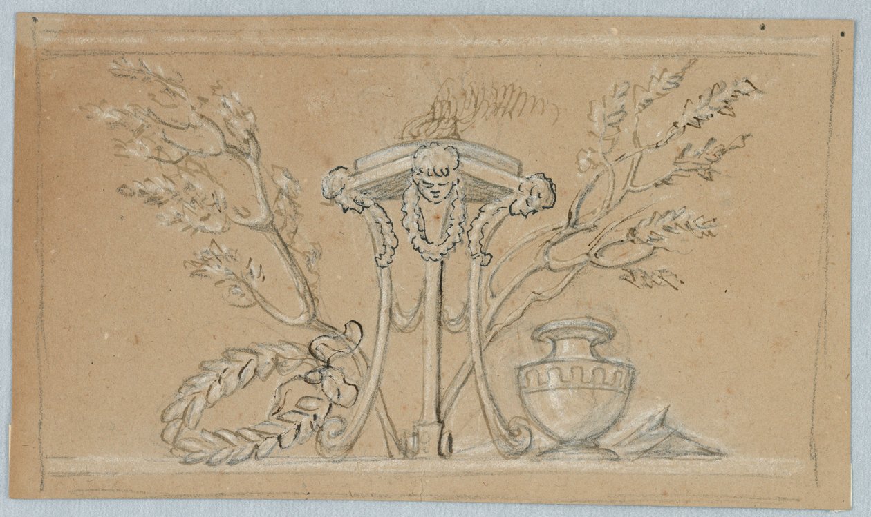 Prosjekt for dekorasjon av et avlangt panel av Unknown artist