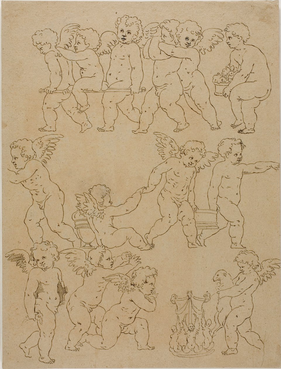 Putti utfører oppgaver av Unknown artist