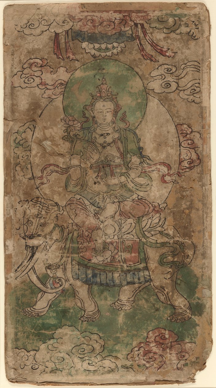 Puxian, velviljens bodhisattva av Unknown artist