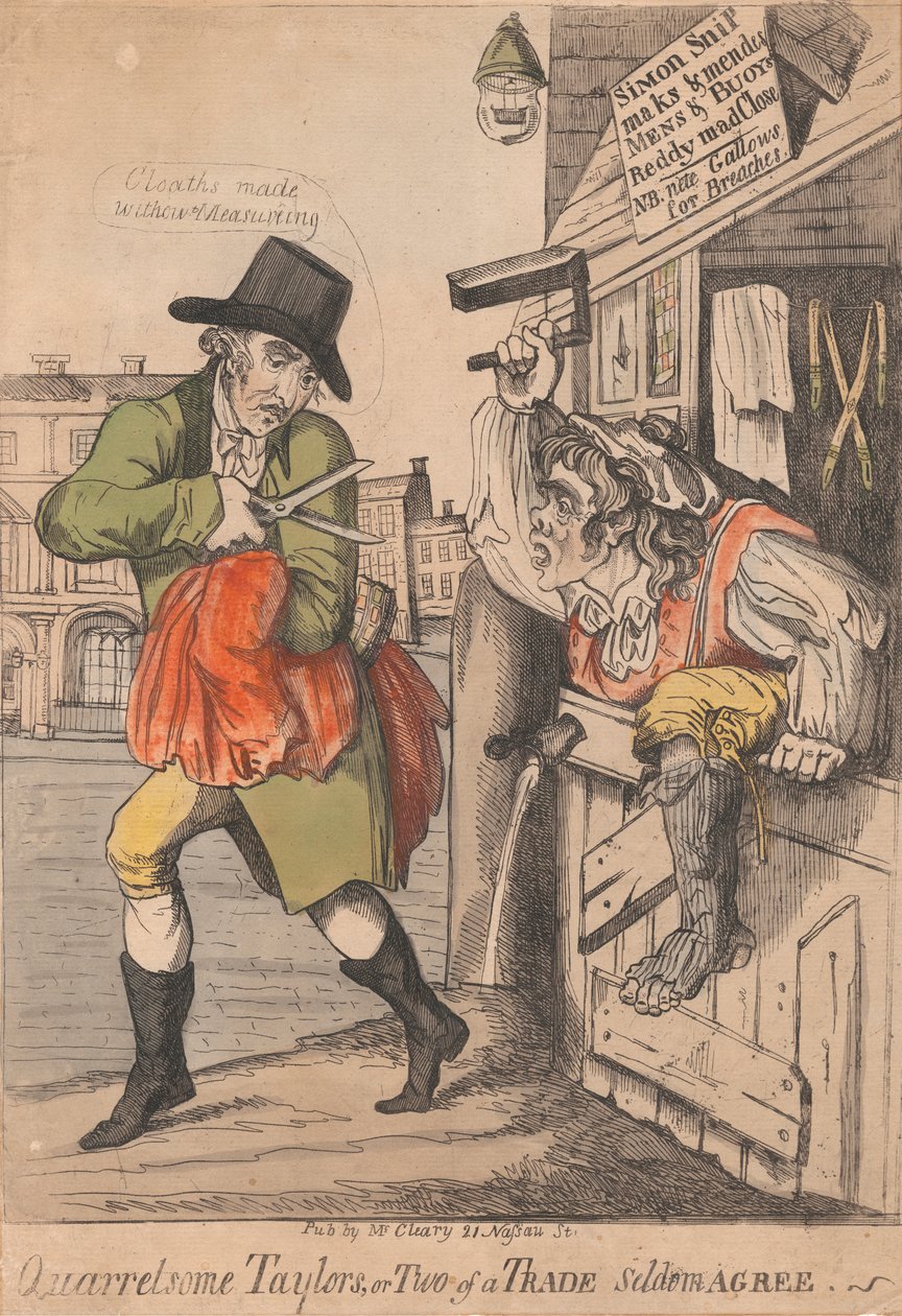 Kranglete Taylors, eller to av en handel er sjelden enige av Unknown artist