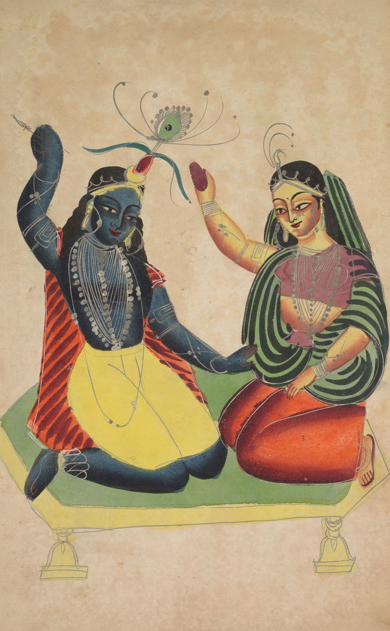Radha og Krishna (verso) av Unknown artist