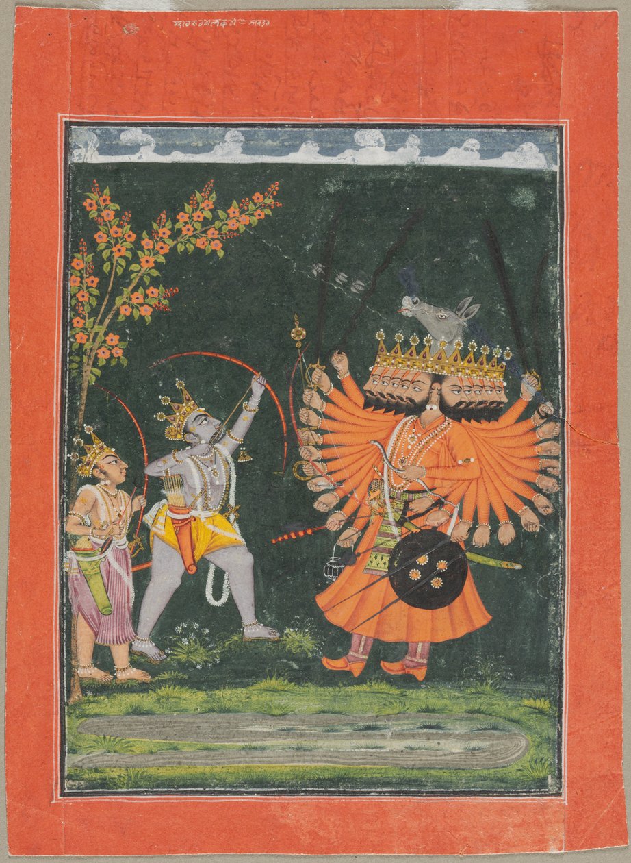Kjemp mot Ravana i Rama og Laksh av Unknown artist