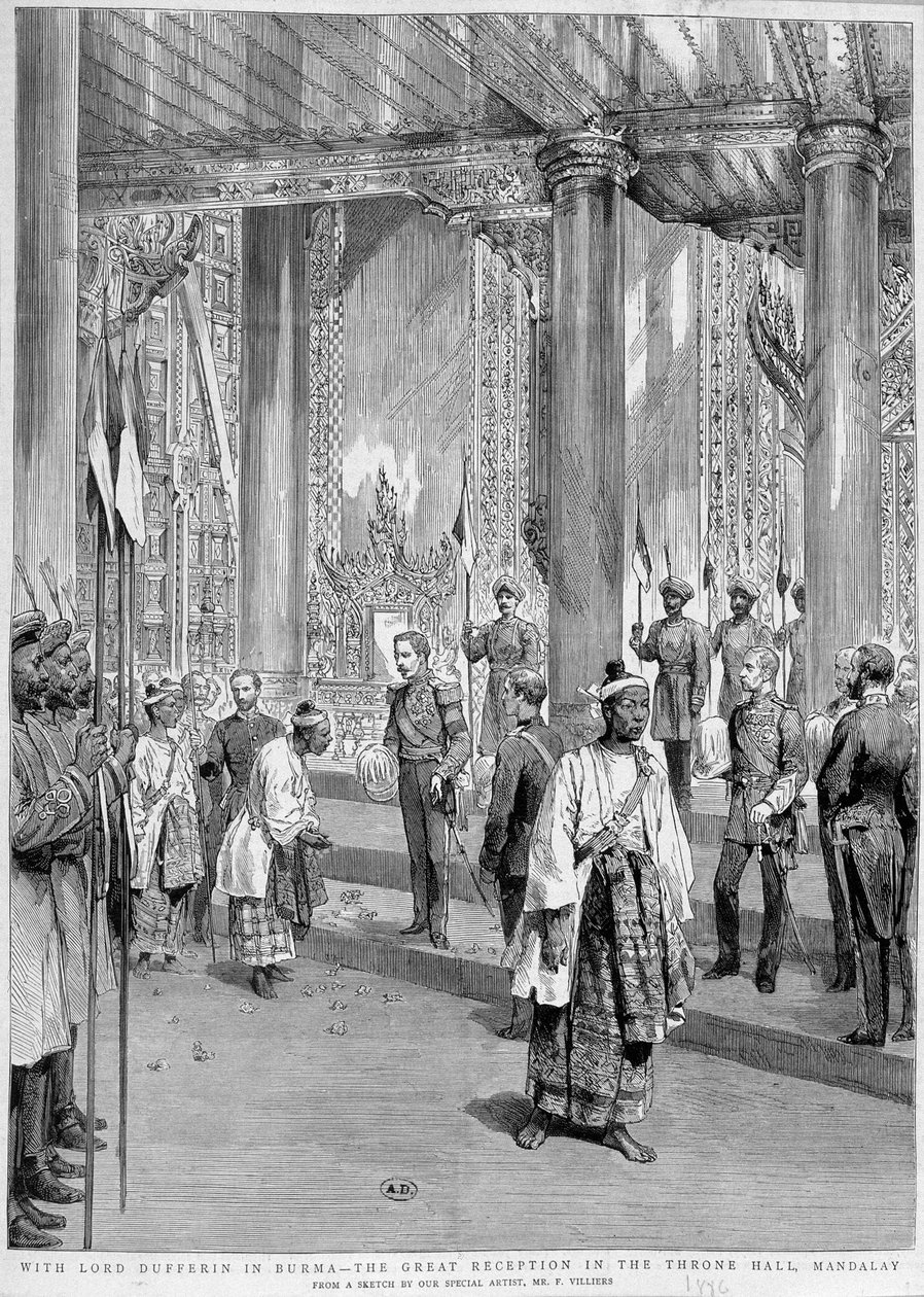 Mottakelse av Lord Dufferin av kongen av Burma av Unknown artist