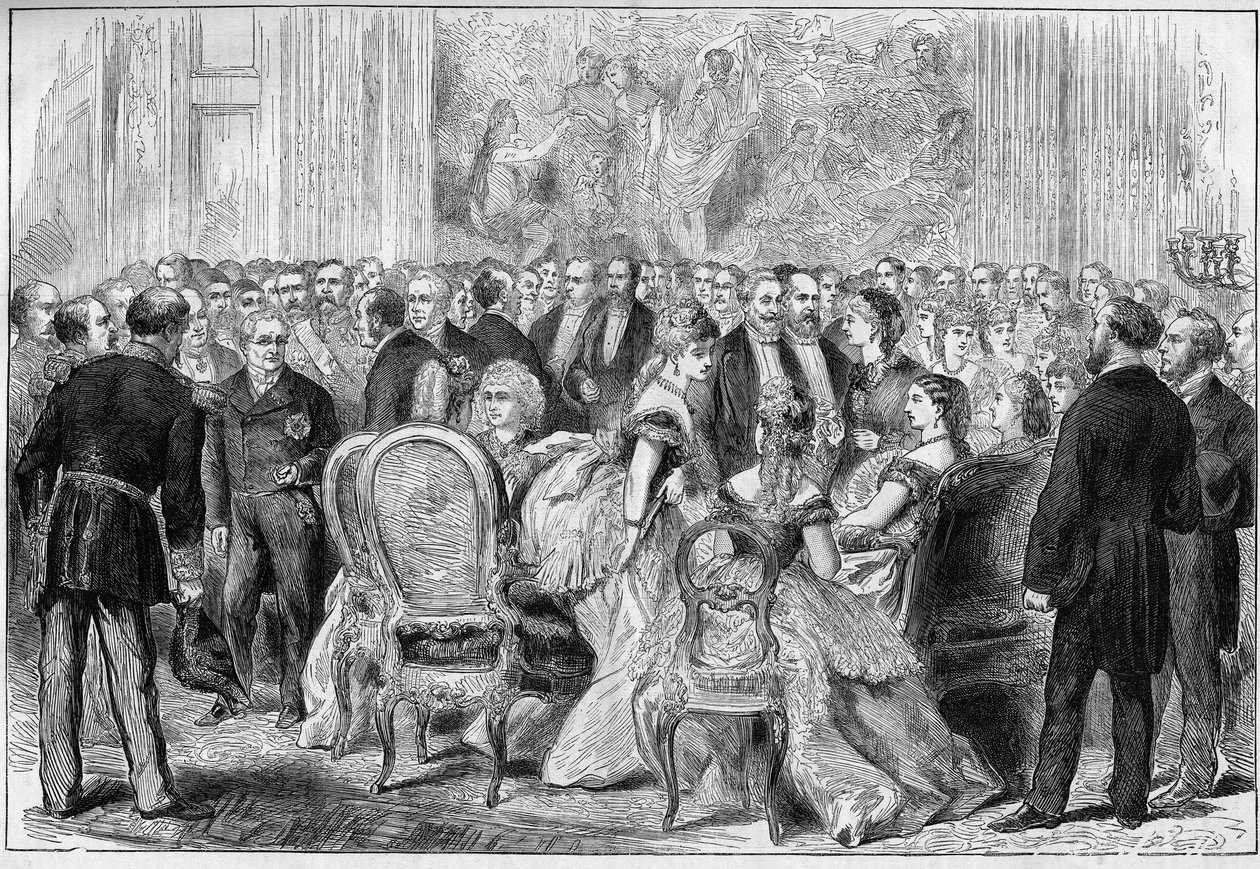 Mottakelse av president Adolphe Thiers på Elysee-palasset i januar 1873. av Unknown artist