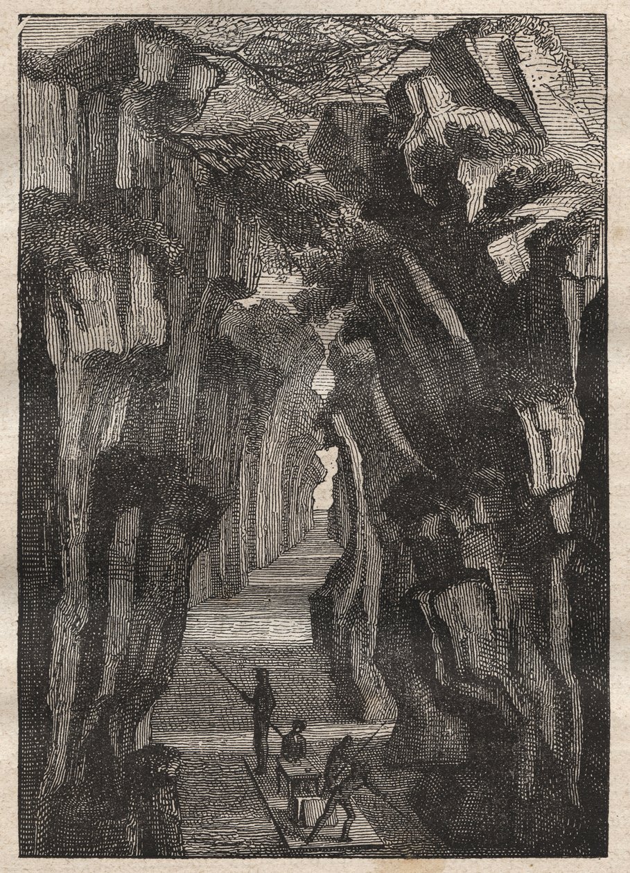 Anerkjennelse av Amazonas (1743-1744) av Charles Marie de La Condamine (1701-1774): Pongo de Manseriche (Peru) juvet i Rio Maranon som går sammen med Rio Ucayali for å danne Amazonas-elven - illustrasjon hentet fra "The Great Mariners av det 18. århundre"" av Unknown artist