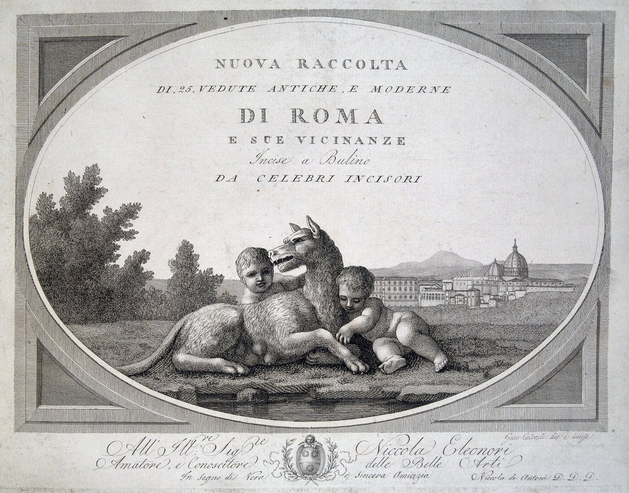 Remus og Romulus (romolo remo lupa) og ulven - i "" Samling av utsikt over Roma"" av Unknown artist