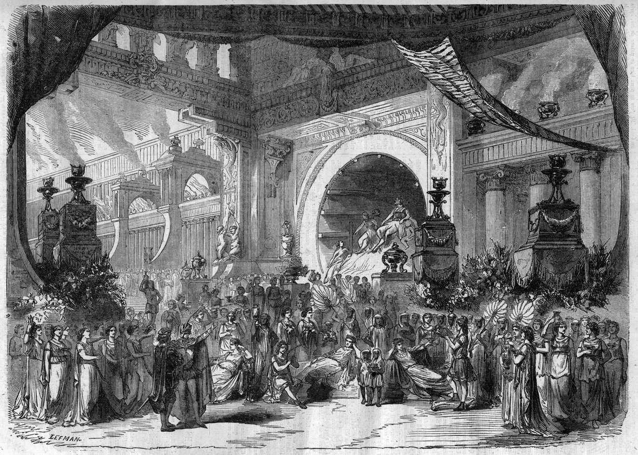 Representasjon av en opera: akt III, andre maleri av "" Faust"" av Charles Gounod (1818-1893) - Gravering i "" Le Journal Illustré"" av Unknown artist