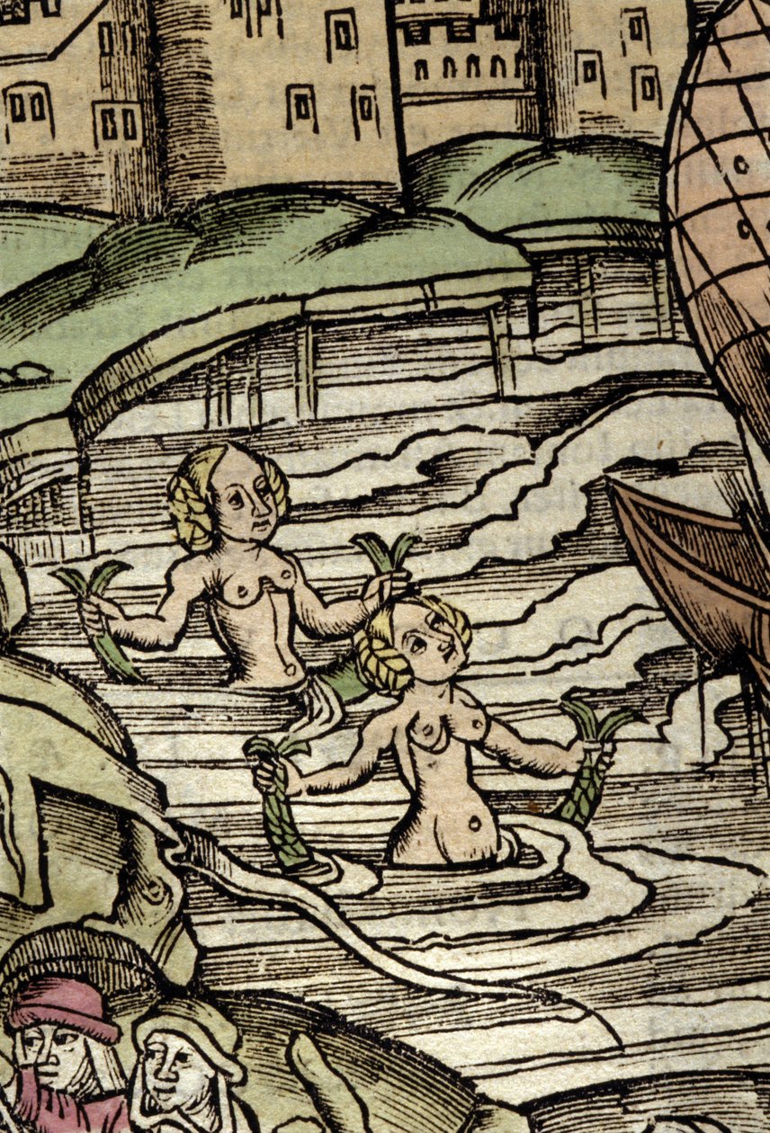 Representasjon av sirener. 1500-talls gravering av Unknown artist