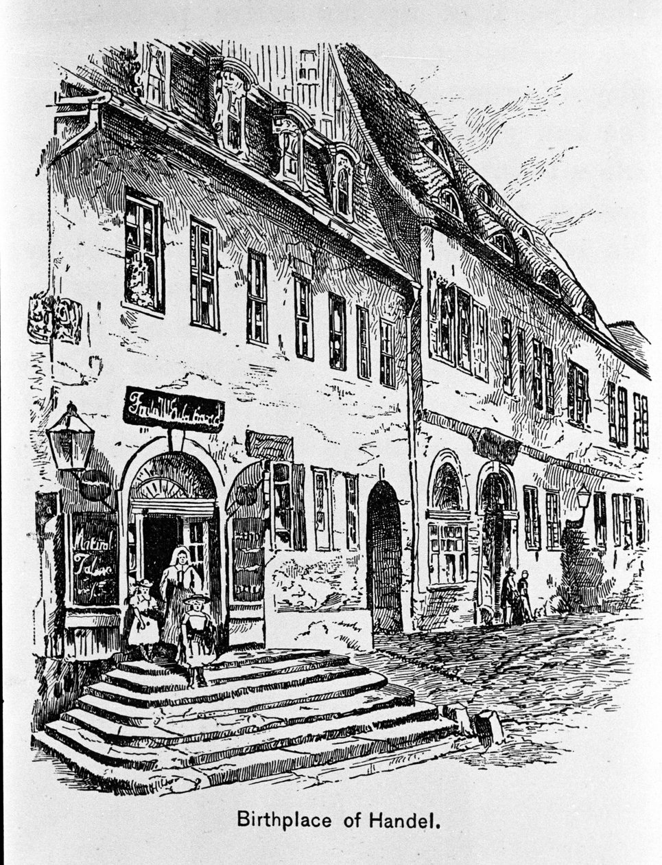 Representasjon av huset der George Frideric Handel ble født (George Frideric Handel av Unknown artist