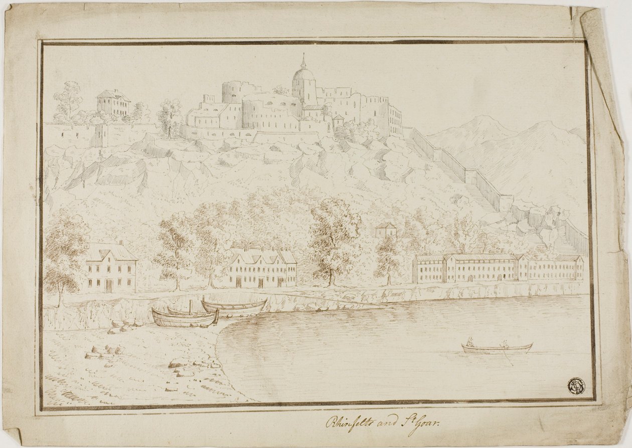 Rhinefelts og Saint Goar av Unknown artist