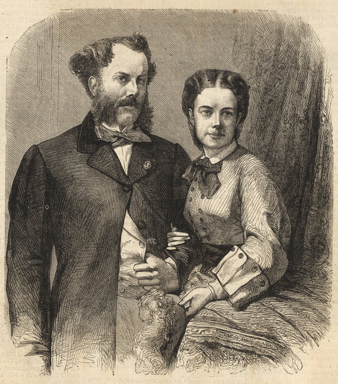 Richard Klemens von Metternich (1829-1895) and Pauline Metternich (Pauline Clementine Marie Walburge, Countess Sandor von Szlavnicza - Princess of Metternich-Winneburg zu Beilstein) (1836-1921) - The Illustrous Universe of 1864 av Unknown artist