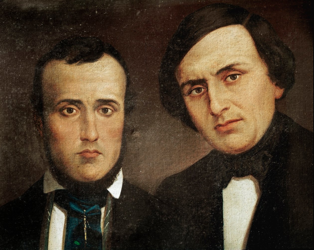 Risorgimento: portrett av brødrene Attilio Bandiera (1810-1844) og Emilio Bandiera (1819-1844). Anonymt maleri. Roma fra 1800-tallet, Risorgimento History Institute av Unknown artist