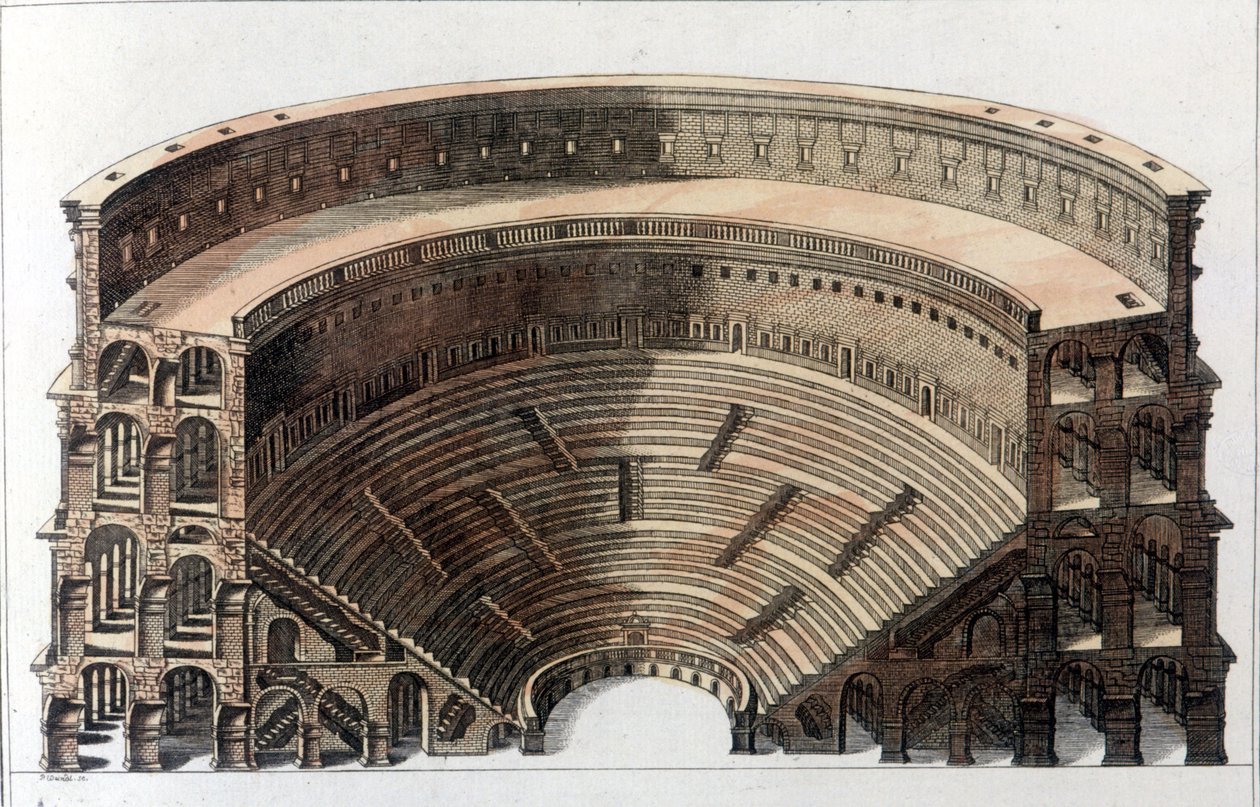 romersk teater. Gravering fra begynnelsen av 1800-tallet. av Unknown artist