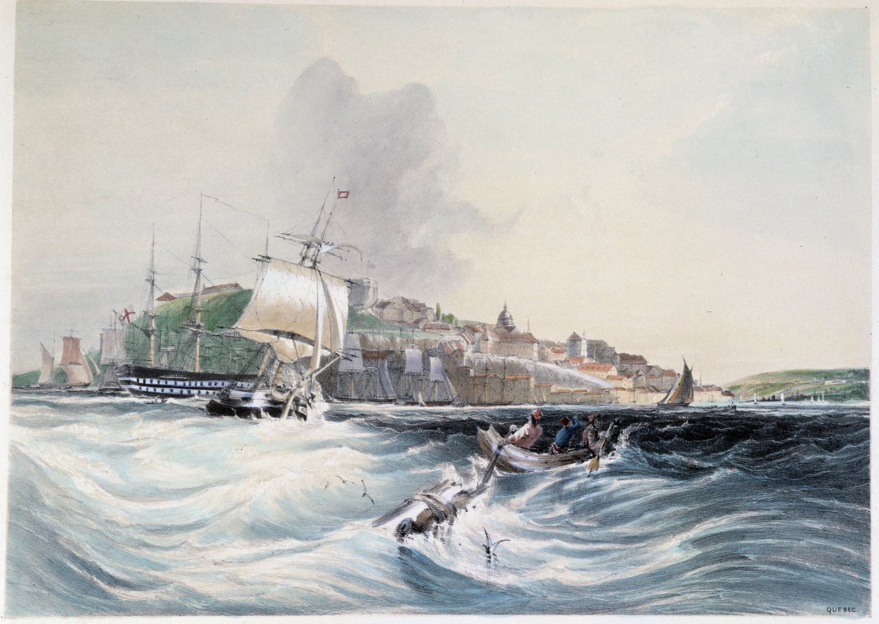Rough Sea and View of Quebec - i "Smith