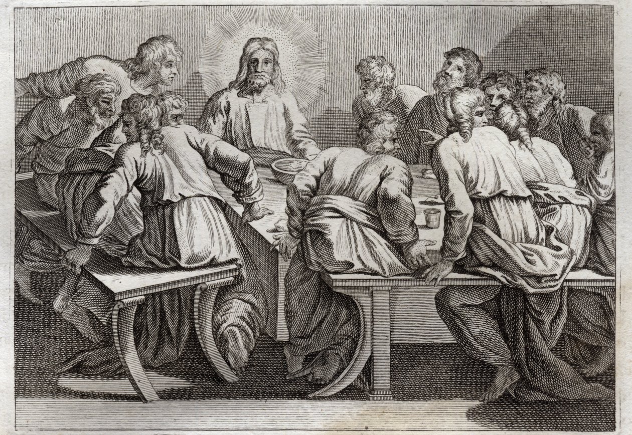 Royaumont Bibelen, Det nye testamente: The Cene. Illustrasjon av 1811. av Unknown artist