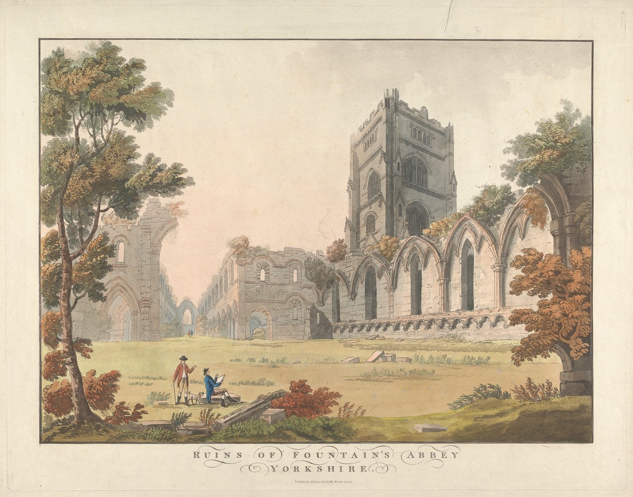 Ruinene av Fountaine's Abbey, Yorkshire av Unknown artist