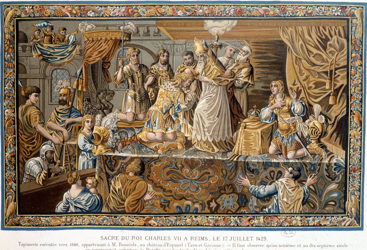 Hellige kong Charles VII i Reims 17. juli av Unknown artist