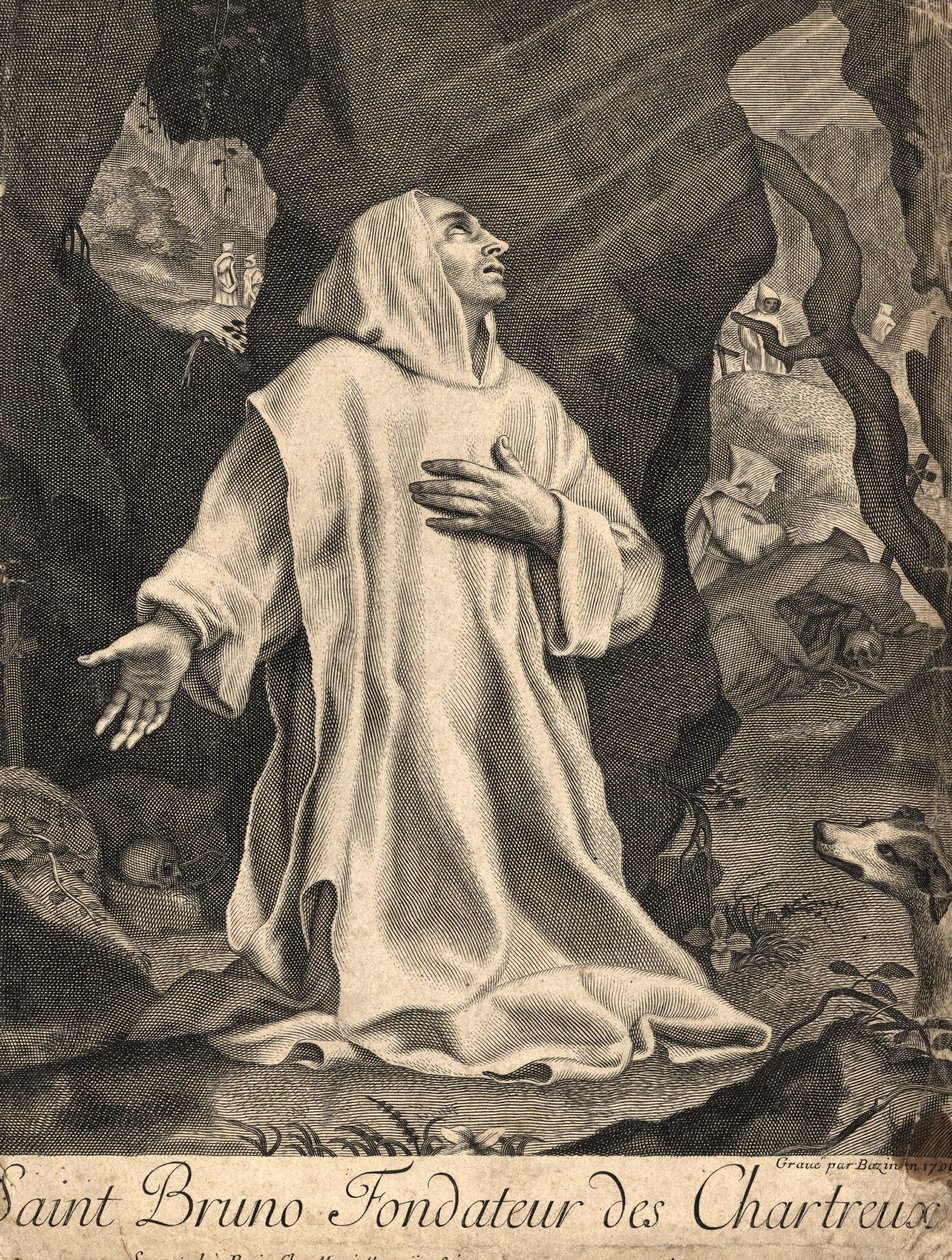 Saint Bruno, grunnlegger av Karteuserordenen (Köln, v. 1035 i Serra San Bruno, Calabria av Unknown artist