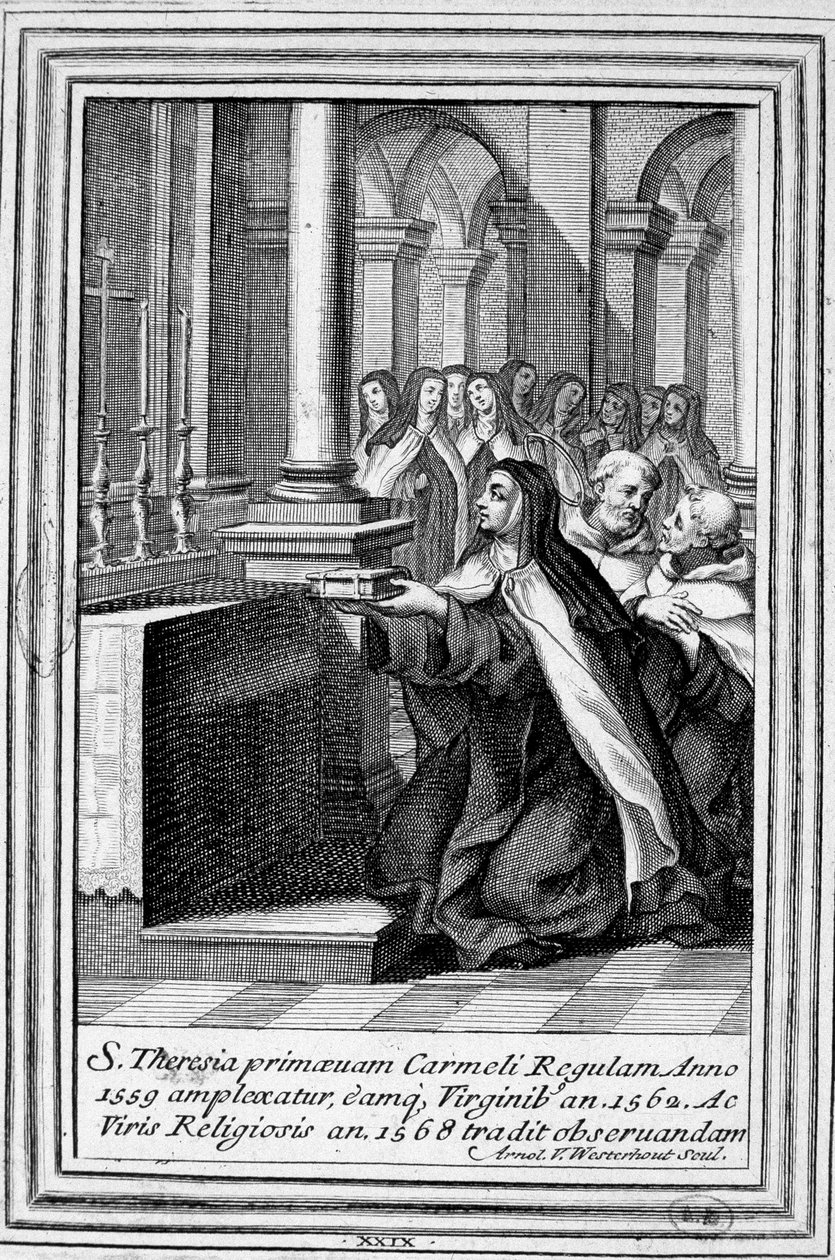 Den hellige Therese av Jesus eller den hellige Therese av Avila (1515-1582) ber. av Unknown artist
