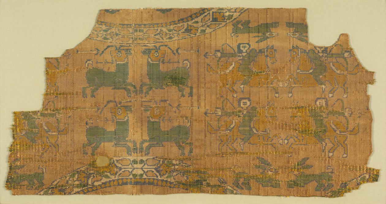Samittfragment med jegere av Unknown artist