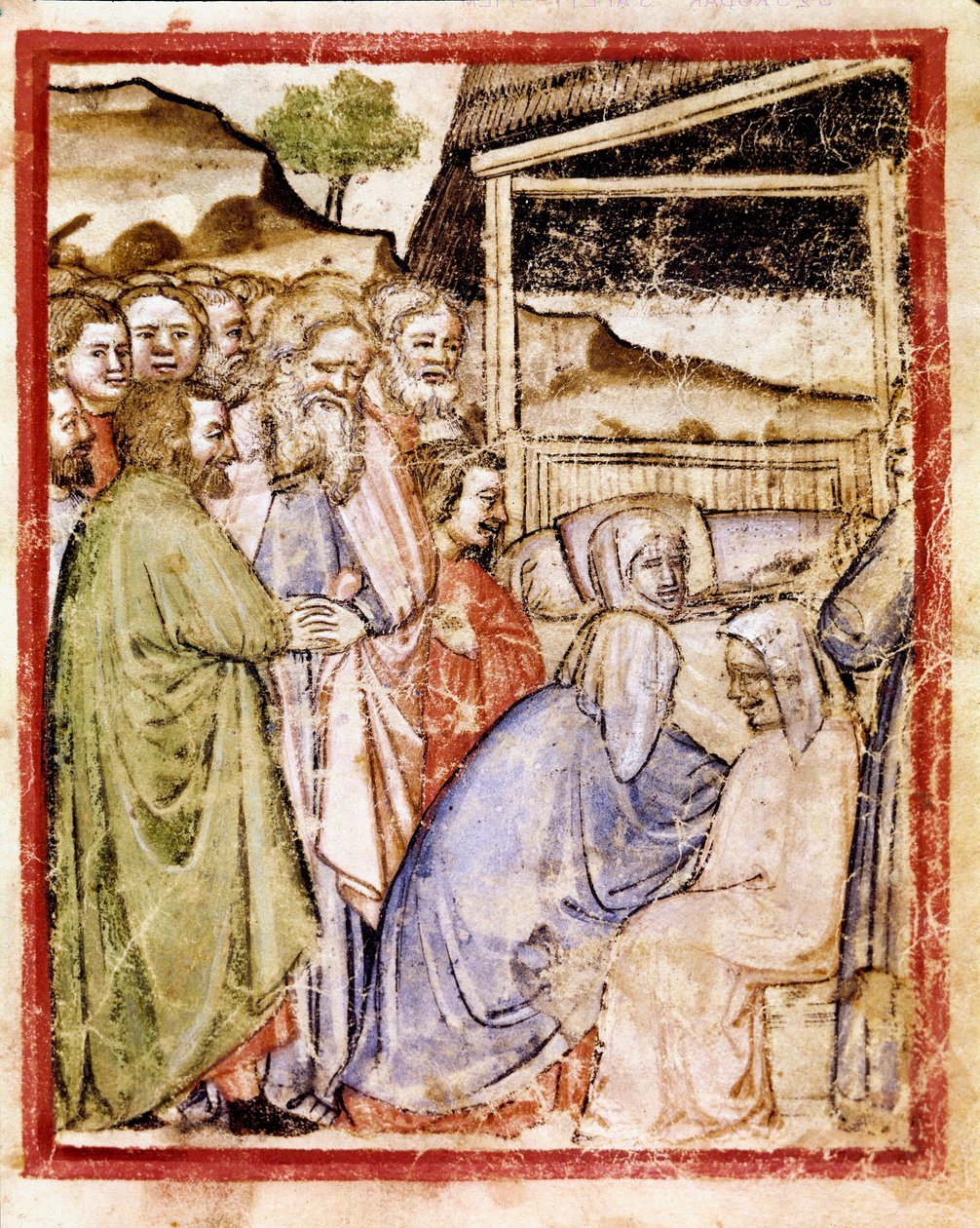Sarahs død i en alder av 127 Miniatyr fra Codex 212 (eller Padovan eller Bible of Padua) 1390-1400 Rovigo, Accademia dei Concordi av Unknown artist
