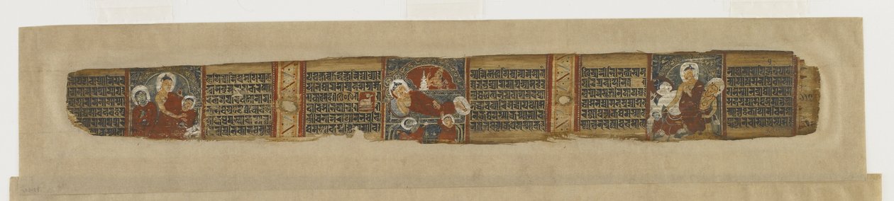 Scener fra Buddhas liv fra et <em>Prajna-paramita-</em> manuskript av Unknown artist